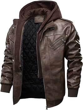 tuduoms Oversize Faux Leather Jacket Men's Vintage Bomber