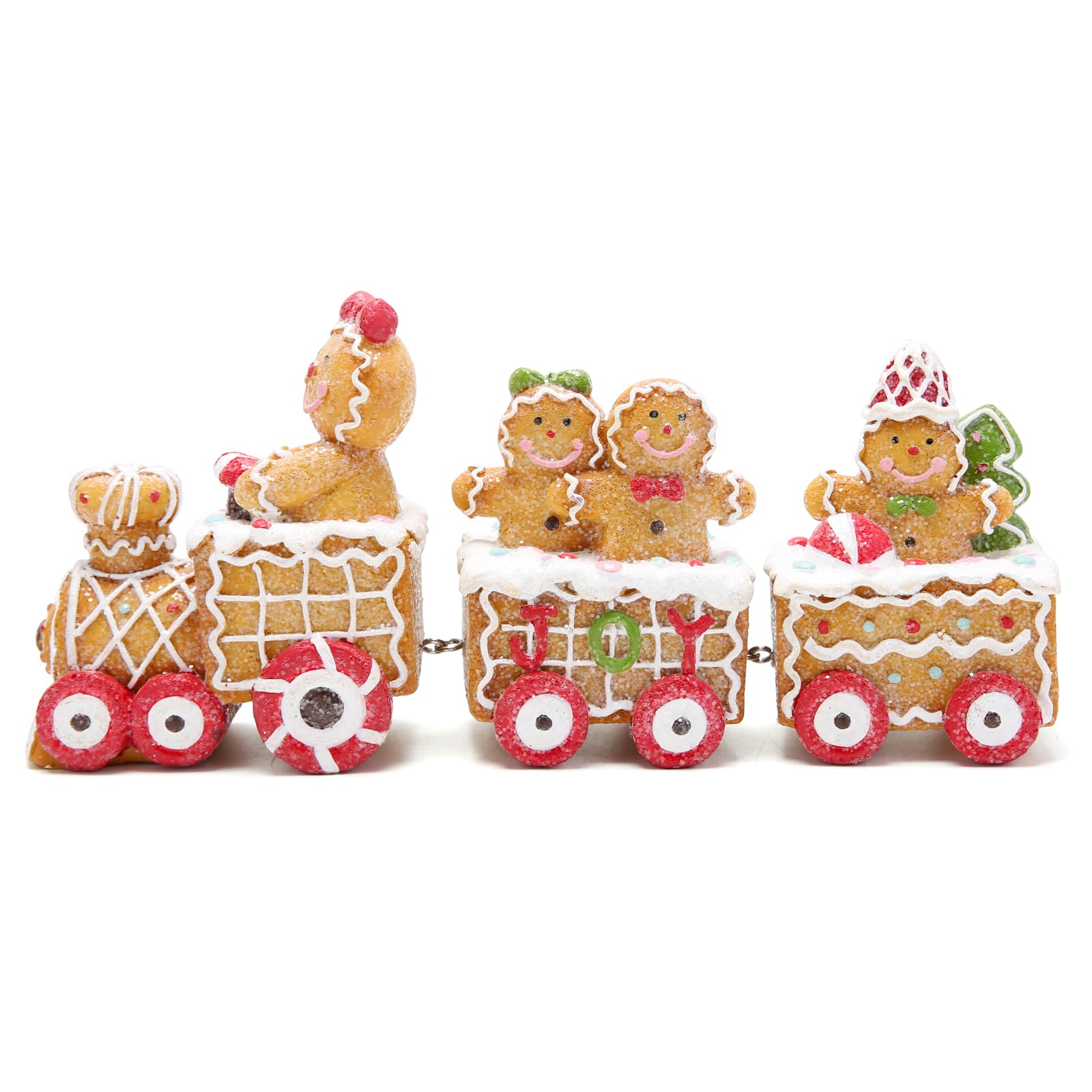 Hodao Christmas Decorations Indoor Home Decor Christmas Gingerbread Man Small Train Figurines Winter for Table Top Centerpiece Fireplace Decor Cute Gingerbread Man Train Decoration Gift