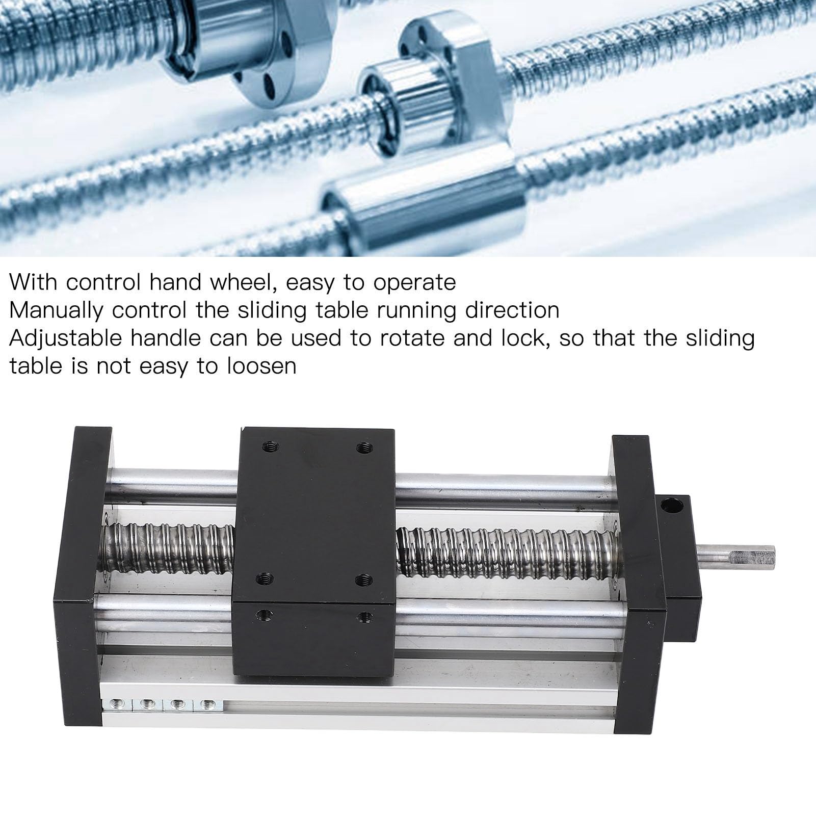 Linearschlitten, 100 mm x 10 mm, Schutzvorrichtung, Zwei Achsen, manueller Linearschlitten mit Handrad für DIY-CNC-Fräsmaschinen