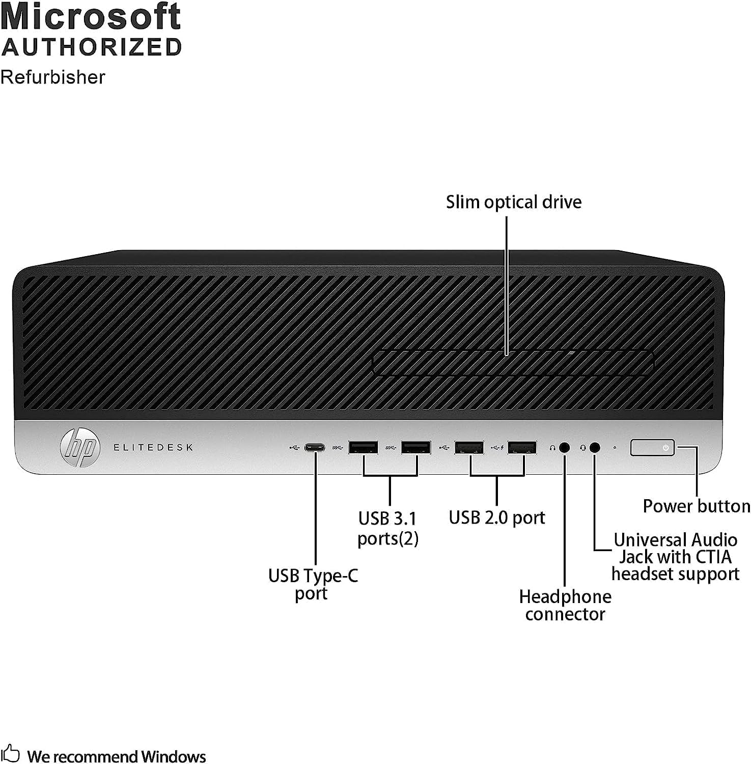 HP EliteDesk 800 G3 SFF Business Desktop Computer, Intel Core i7-7700 3.6GHz Desktop PC, 8 GB RAM, 256 GB SSD, Display Port, Keyboard & Mouse, WiFi/Bluetooth, 4K Support, Windows 11 Pro(Renewed)