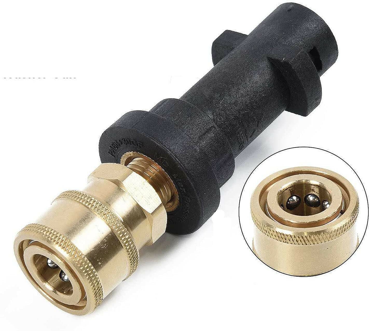 M&M Smartek Attacco rapido a baionetta da 1/4" per idropulitrici come - compatibile con Karcher K2 - K7 Ottone per lancia schiuma, ugello schiuma ad alta pressione