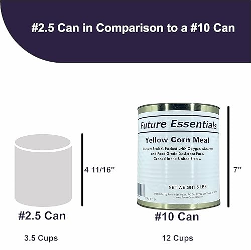Miniatura 6 de Future Essentials - Harina de maíz amarillo, 1 media caja6 latas, almacenamiento a largo plazo (20 años de vida útil), suministros de emergencia,