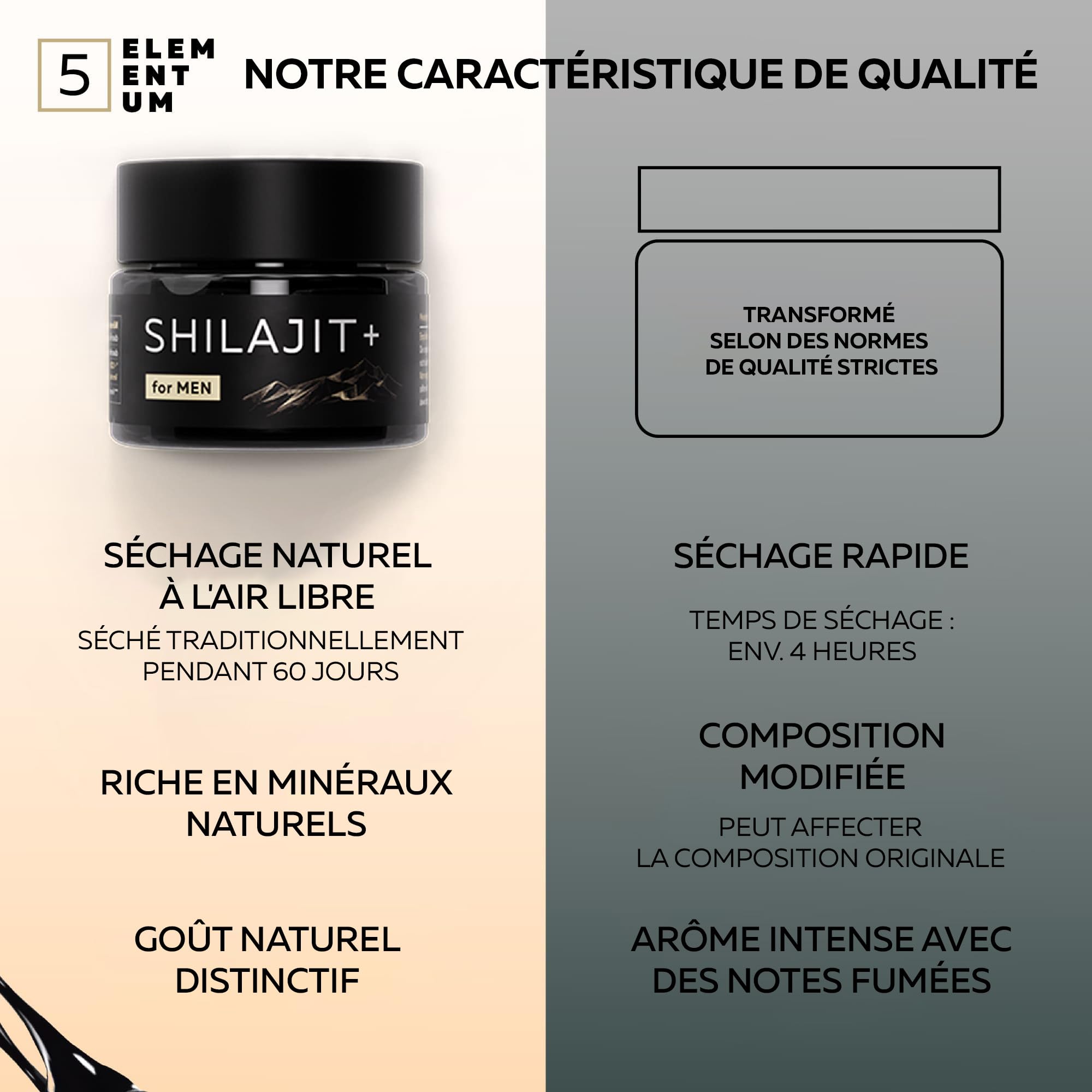Shilajit Pure Himalaya 50 g + 4 g Offert – Résine Originale avec 82 % d’Acide Fulvique et 87 Minéraux | Naturellement Hautement Dosé | Pot en Verre Foncé + Cuillère Doseuse 500 mg