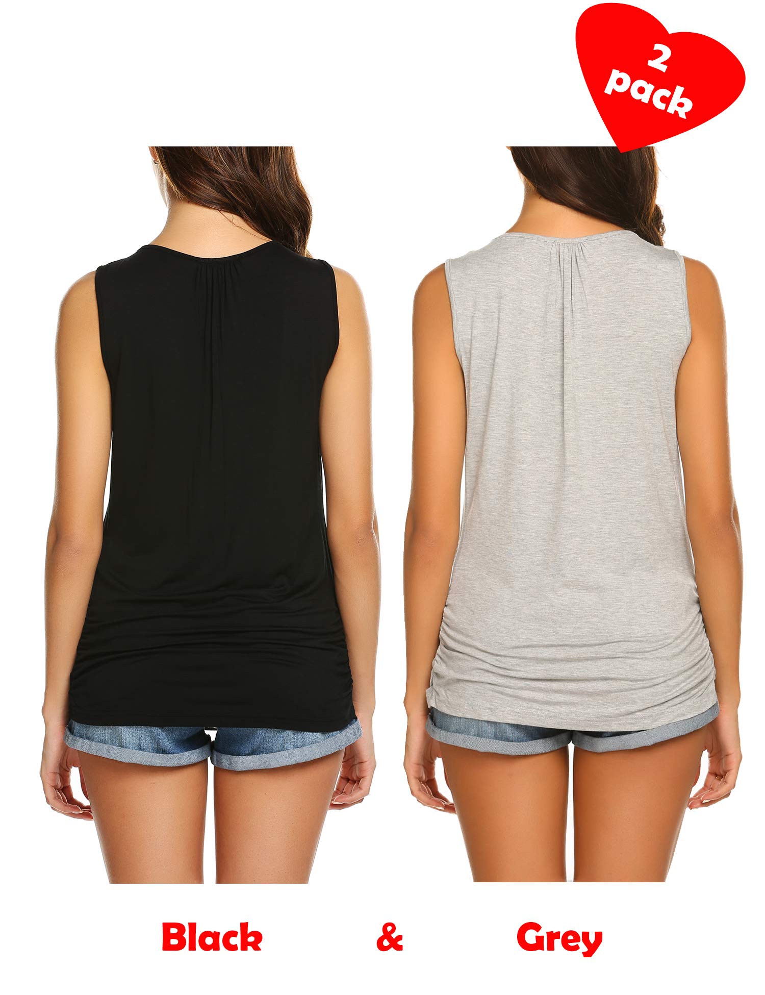 UNibelle T-Shirt de Grossesse Haut d'allaitement Concis Vetement Allaitement été Débardeur de Maternité Femme