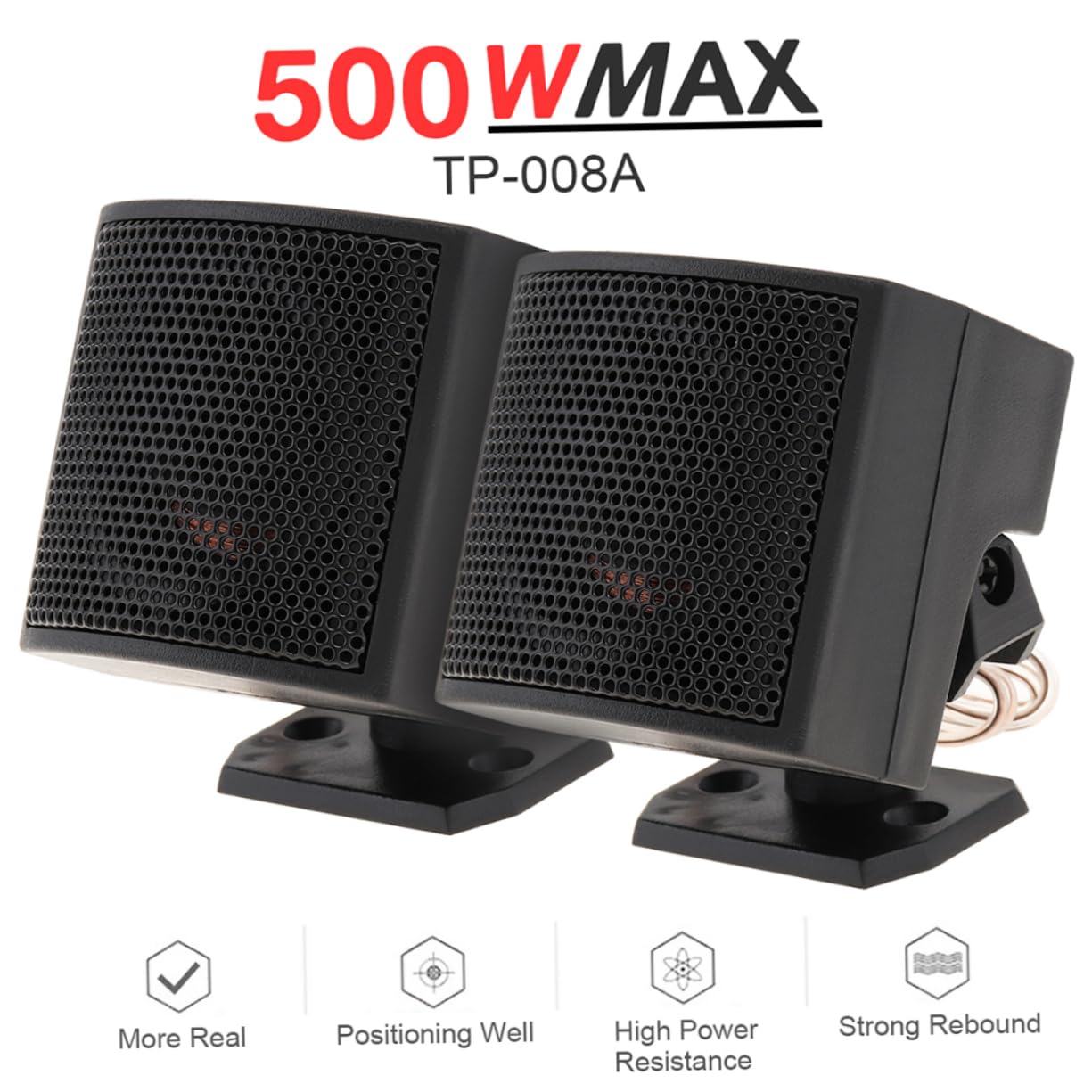 WOFASHPURET 2pcs Car Audio Speaker Compact Loudspeaker for Enhanced Material Easy Installation Fits