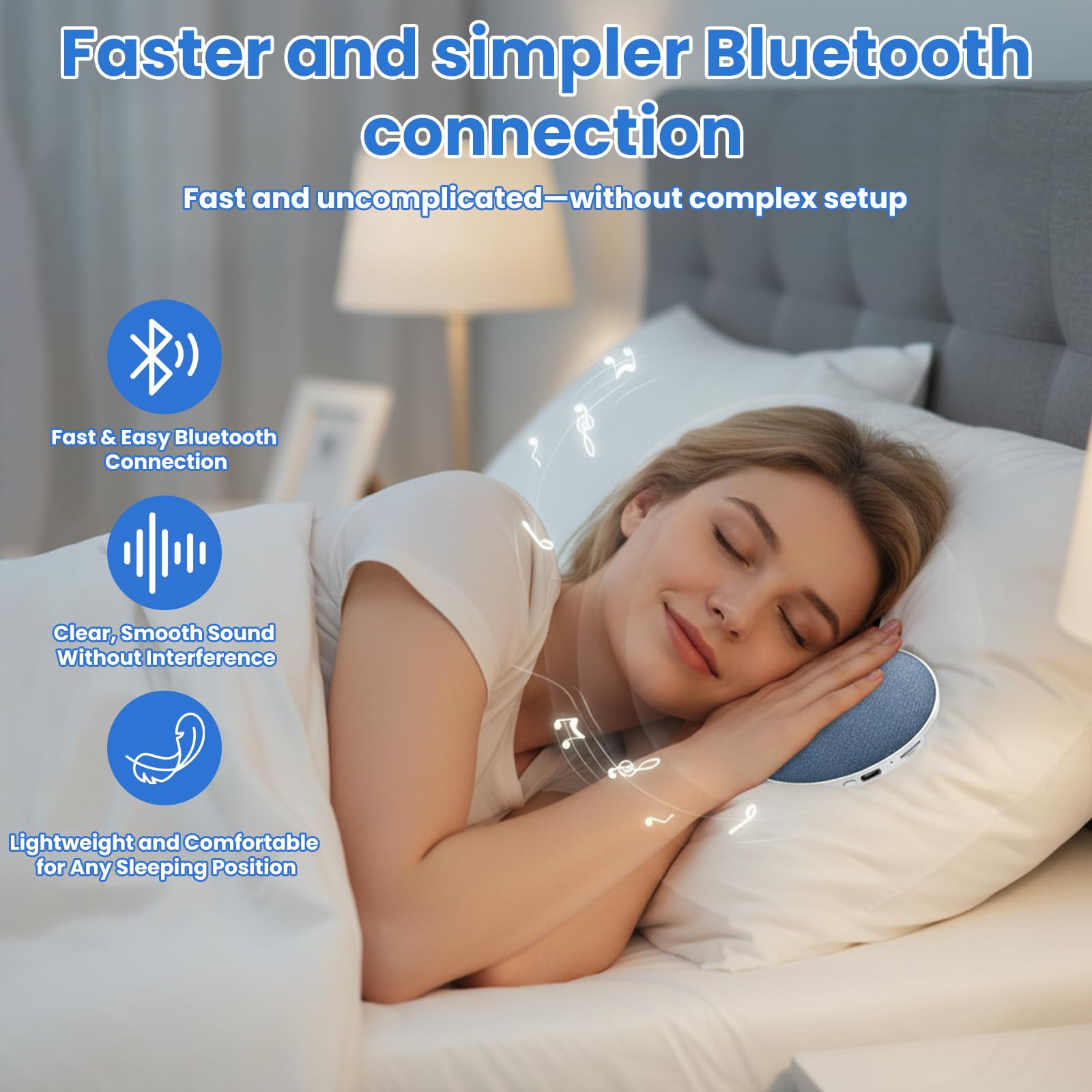 Altavoz Bluetooth Para Almohada – Altavoz Bluetooth Para Colocar Bajo La Almohada Con Ruido Blanco – Mini Altavoz Para Almohada – Altavoz PortáTil Para Un SueñO Profundo Y Escucha Privada En La Cama — view 3