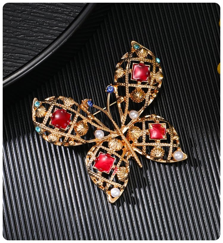 Image of Insect Animal Brooch Pin for Women Rhinestone Lapel Pins Vintage Brooches for Costume Accessories