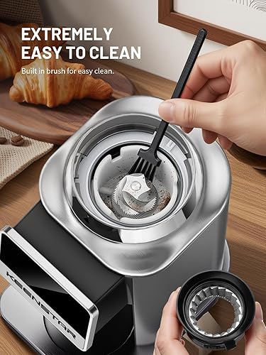 Miniatura 7 de Keenstar Molinillo de café cónico, molinillo de granos de café con 34 ajustes de molienda para uso doméstico, temporizador de precisión, pantalla