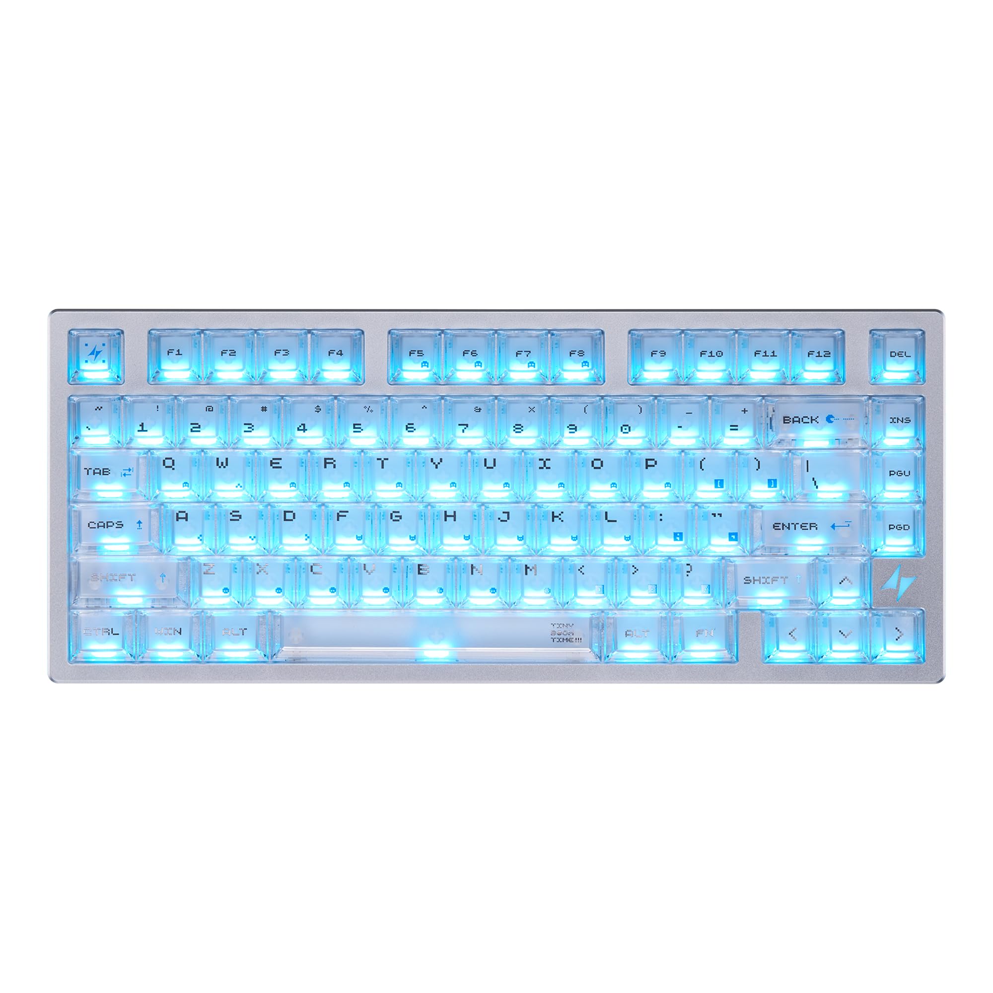 ATK RS7 Turbo półaluminiowa klawiatura do gier z efektem Halla, 75% 80-klawiszowa klawiatura przewodowa, szybka regulacja spustu 0,001 mm, nasadki klawiszy PBT Cherry Profile (biała, pierwotna)