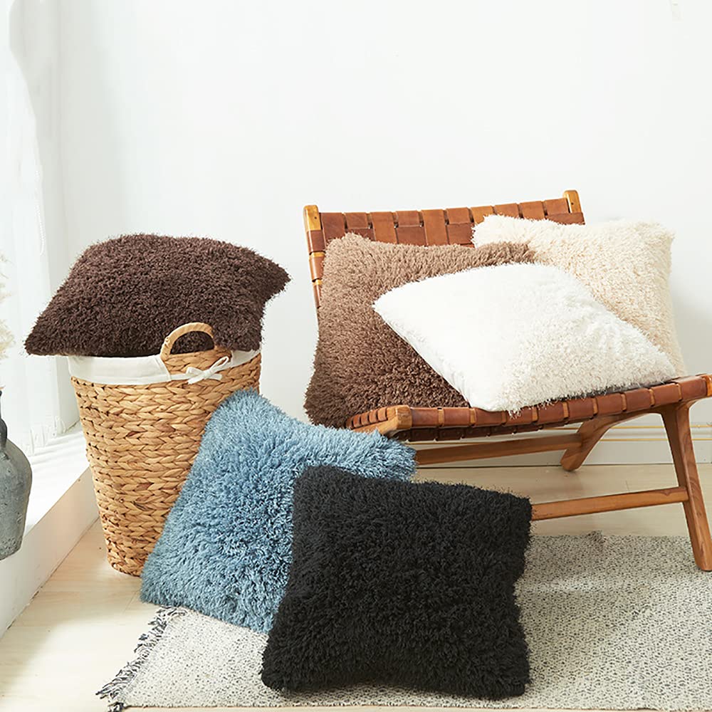 MOCOFO Federa per cuscino con bordo pressato, in puro colore, semplice cuscino per la casa, in stile nordico, divano, camera da letto, soggiorno (beige