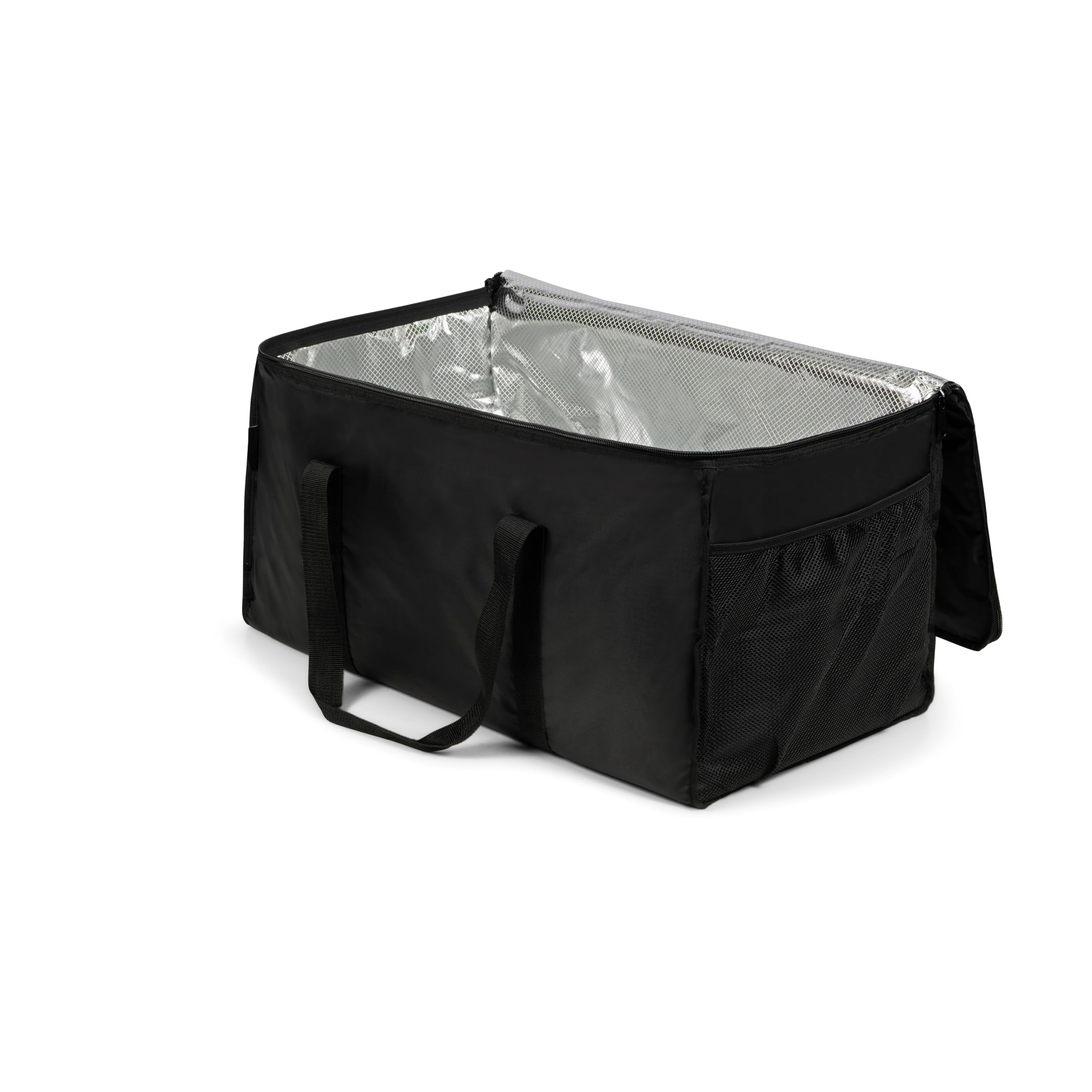 Steamy - Borsa termica per alimenti, misura XXL, con tasca laterale, 81 litri, colore: Nero, Nero, Minimal