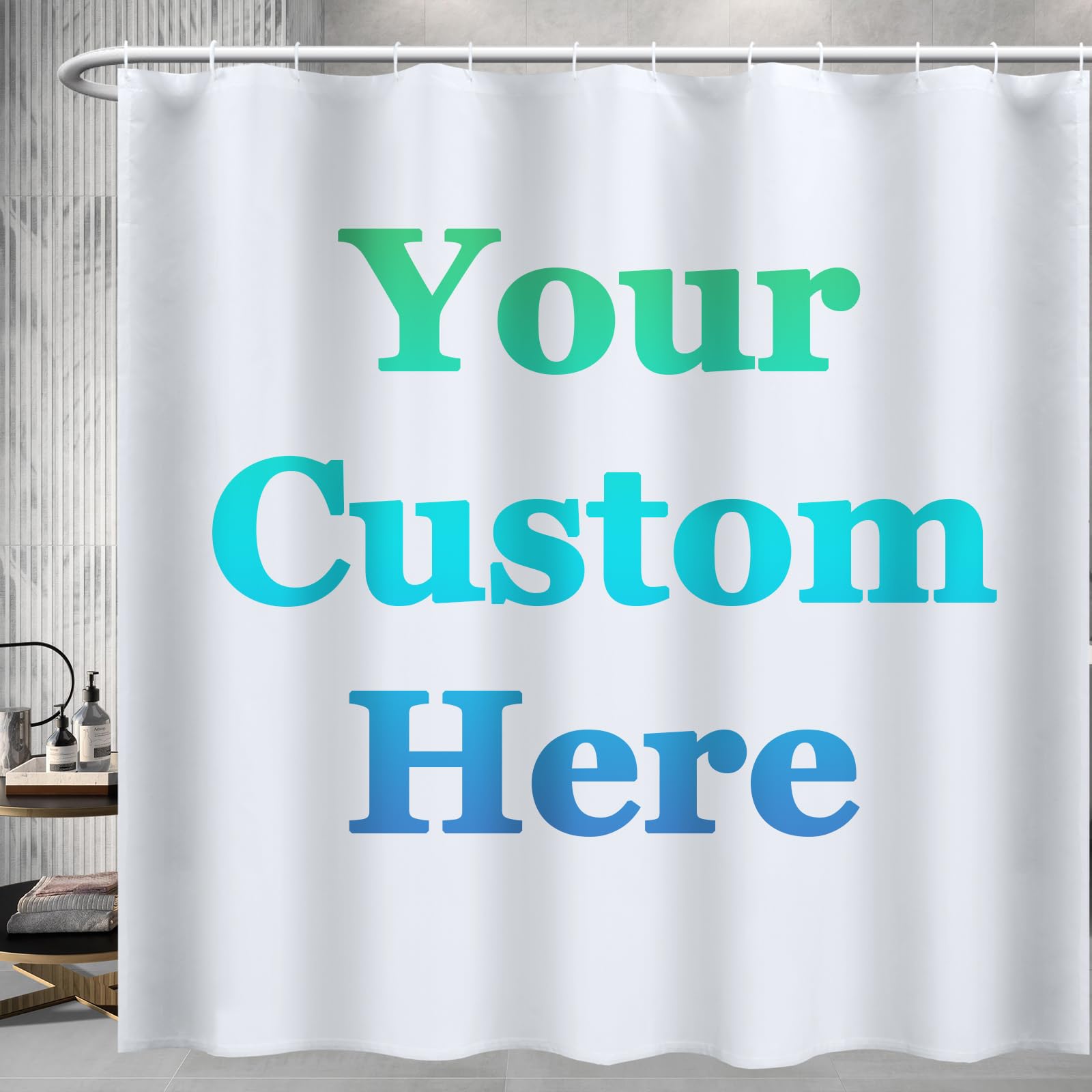 Custom Shower Curtain with 12 Hooks Customized Polyester Fabric Waterproof Shower Curtains Personalized Funny Photo Shower Curtain for Bathroom (Only Shower Curtain, 36" W x 72" L)