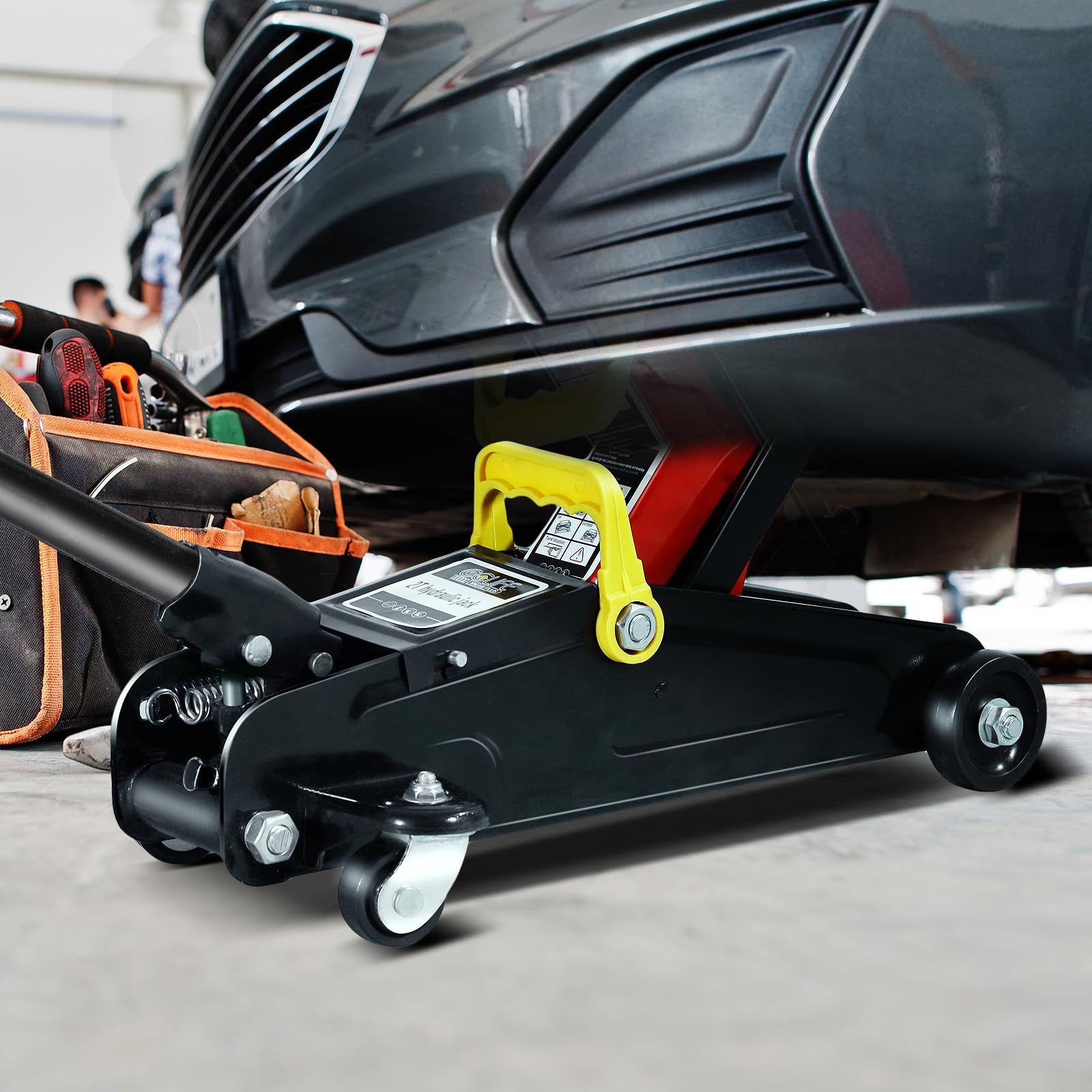 CCLIFE Cric Idraulico per Auto 2T Cric Auto Altezza di Sollevamento 135-320mm Guanti da Lavoro