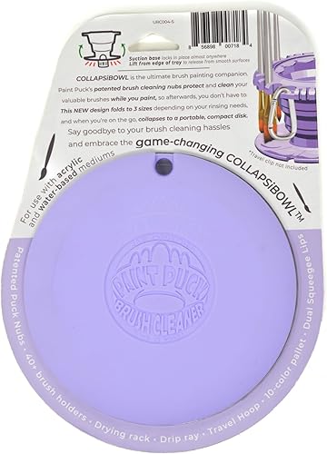 Miniatura 4 de Paint Puck - Copa para limpiar y enjuagar pinceles (todo en uno) para arte, estudio y aula, soporte de pinceles y sistema de limpieza de silicona