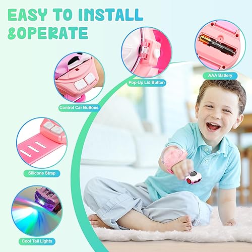 Miniatura 4 de Nuevo mini reloj de juguete a control remoto para niños, 2.4 Ghz 164.0 ft de larga distancia, relojes de automóvil, juguetes de carreras, reloj de