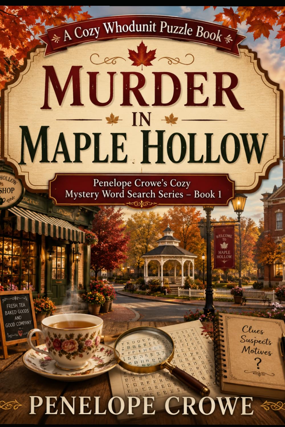 Murder in Maple Hollow: Penelope Crowe's Cozy Mystery Word Search Series – Book 1 (Maple Hollow Mysteries)