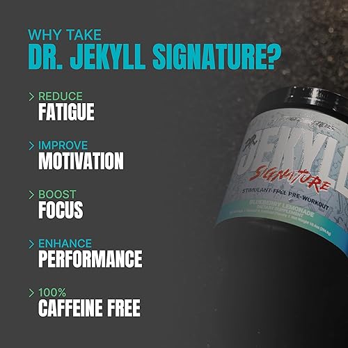 Miniatura 5 de Dr Jekyll Signature - Polvo de pre-entrenamiento estimulante y libre de cafeína enfoque intenso energía y bombas 30 porciones arándano limonada
