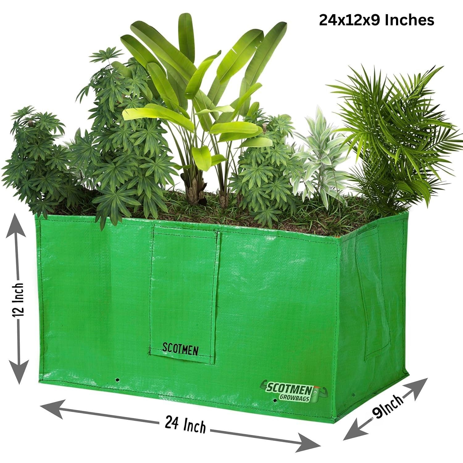 HDPE Grow Bags for Vegetables - Green & UV Resistant -2