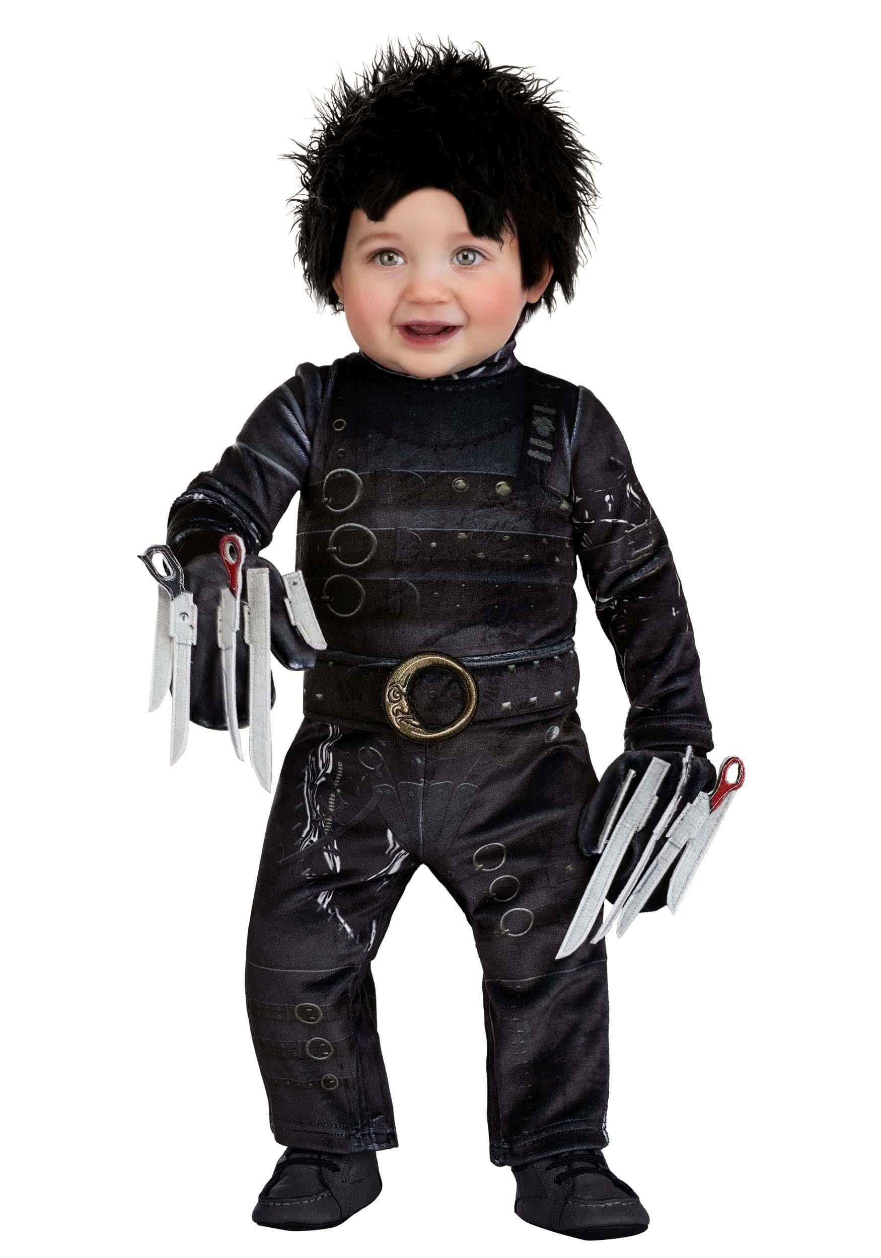 Fun Costumes Infant Edward Scissorhands Costume with Jumpsuit, Wig, and Gloves for Halloween Play Pretend & Movie Inspired Fun