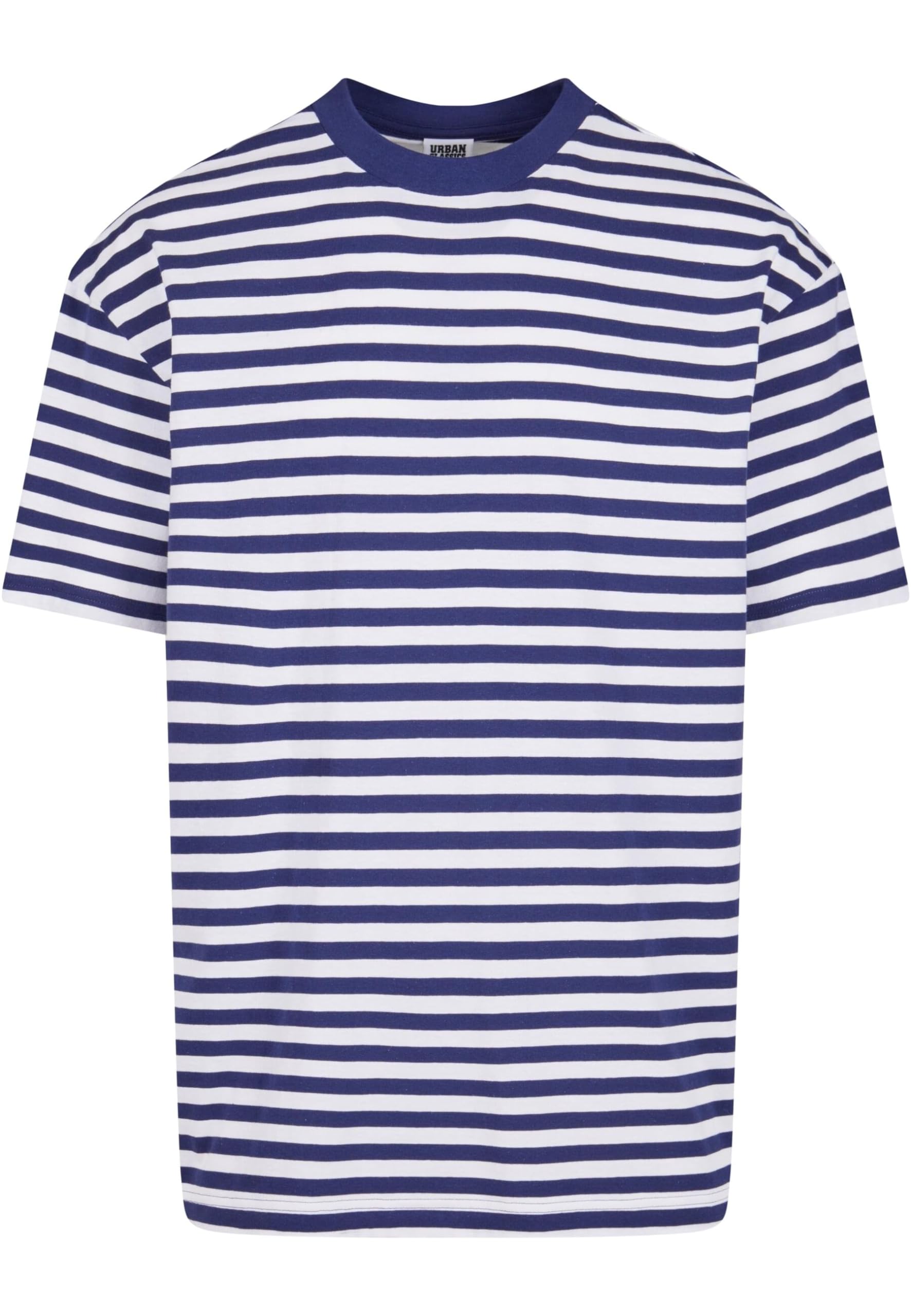 Urban Classics Men's Tb6642-regular Stripe Tee T-Shirt, White/Dark Blue, 5XL