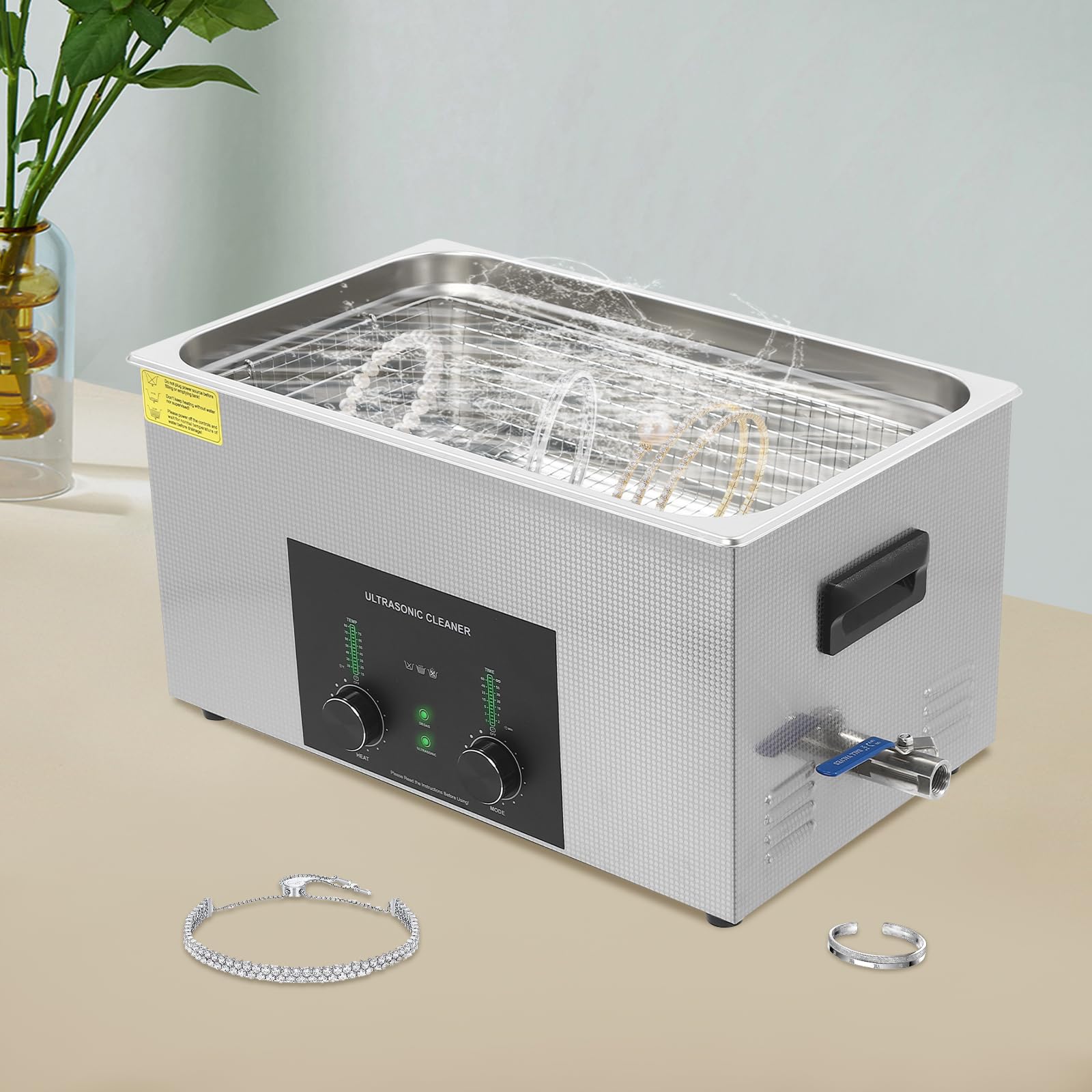 Ultraschallreiniger Ultraschallreinigungsgerät Ultraschallbad Ultrasonic Cleaner 22L Edelstahl mit Korb 40KHz Ultraschalltechnologie Timer Temperaturregelung