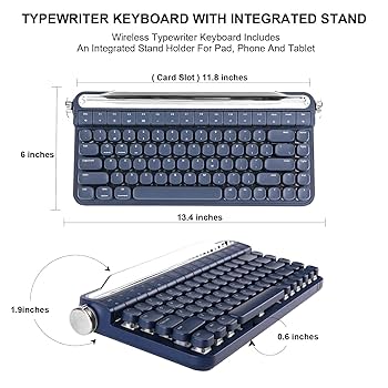 YUNZII B703 ブルー Amazon.com: YUNZII B703 Retro Typewriter Keyboard,75