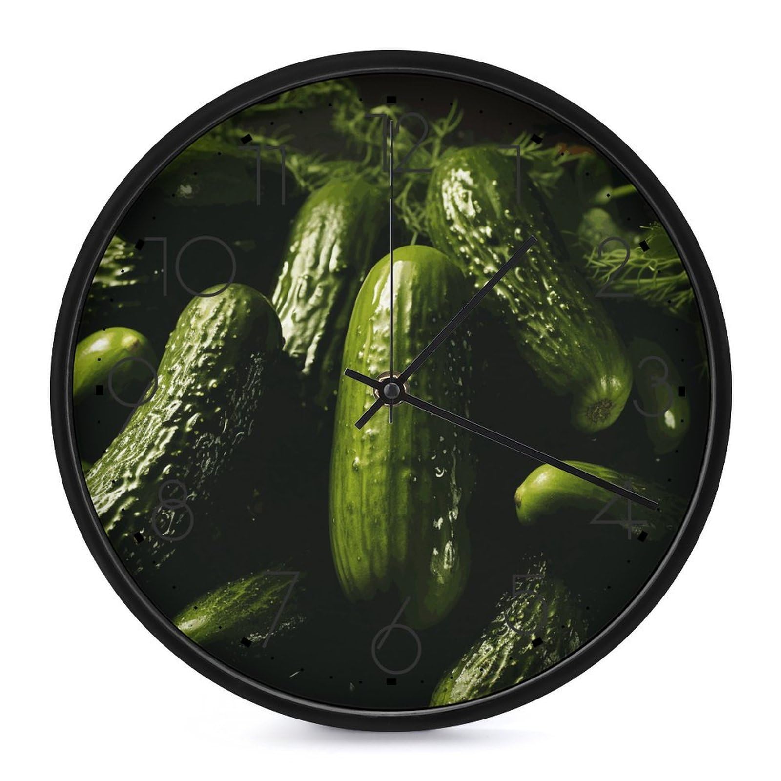 DWVTSLH Pickle Wall Clock 10 Inch Silent Non-Ticking Modern Clocks Battery Operated - Decorative Wall Clocks for Bedroom Living Room Kitchen Office Wall Decor Gift Idea