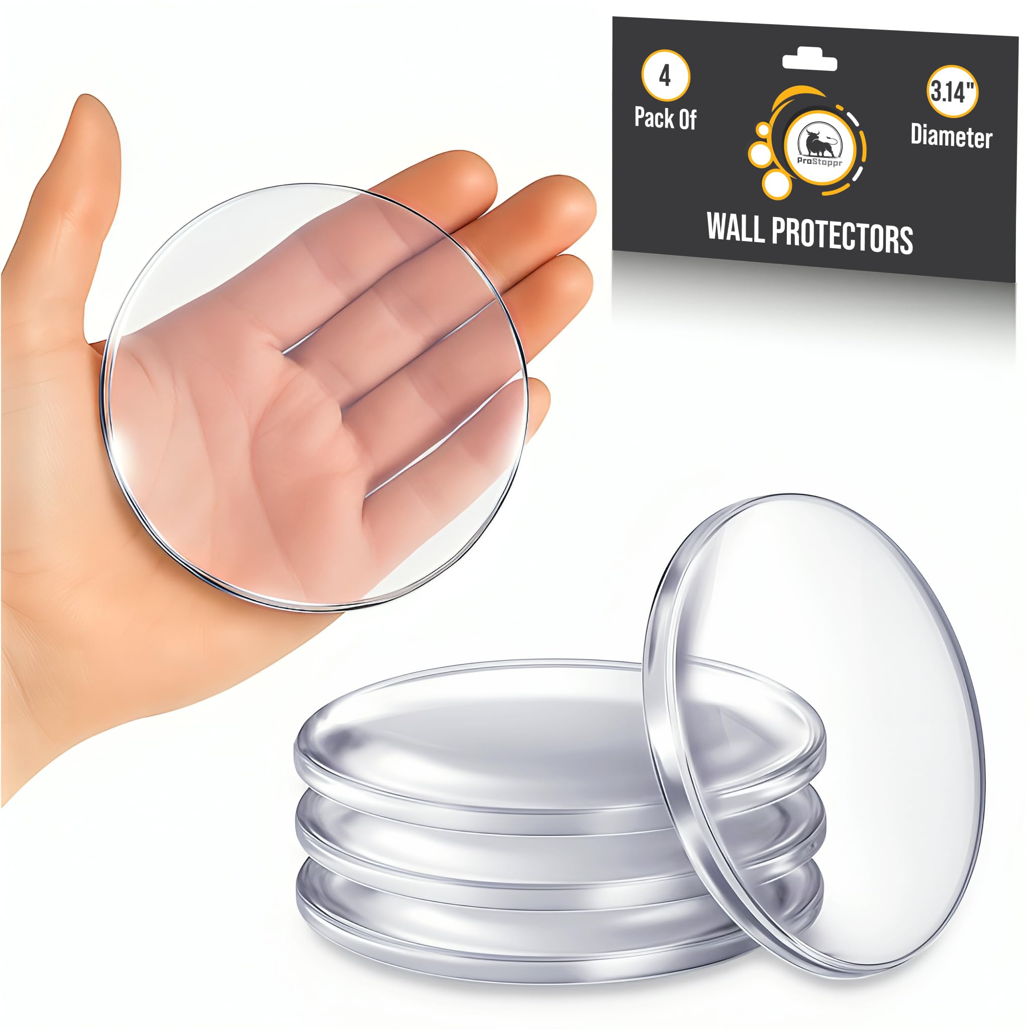 ProStoppr® Door Stoppers - Large 3.15" (4 Pack) - Strong Adhesive Backing