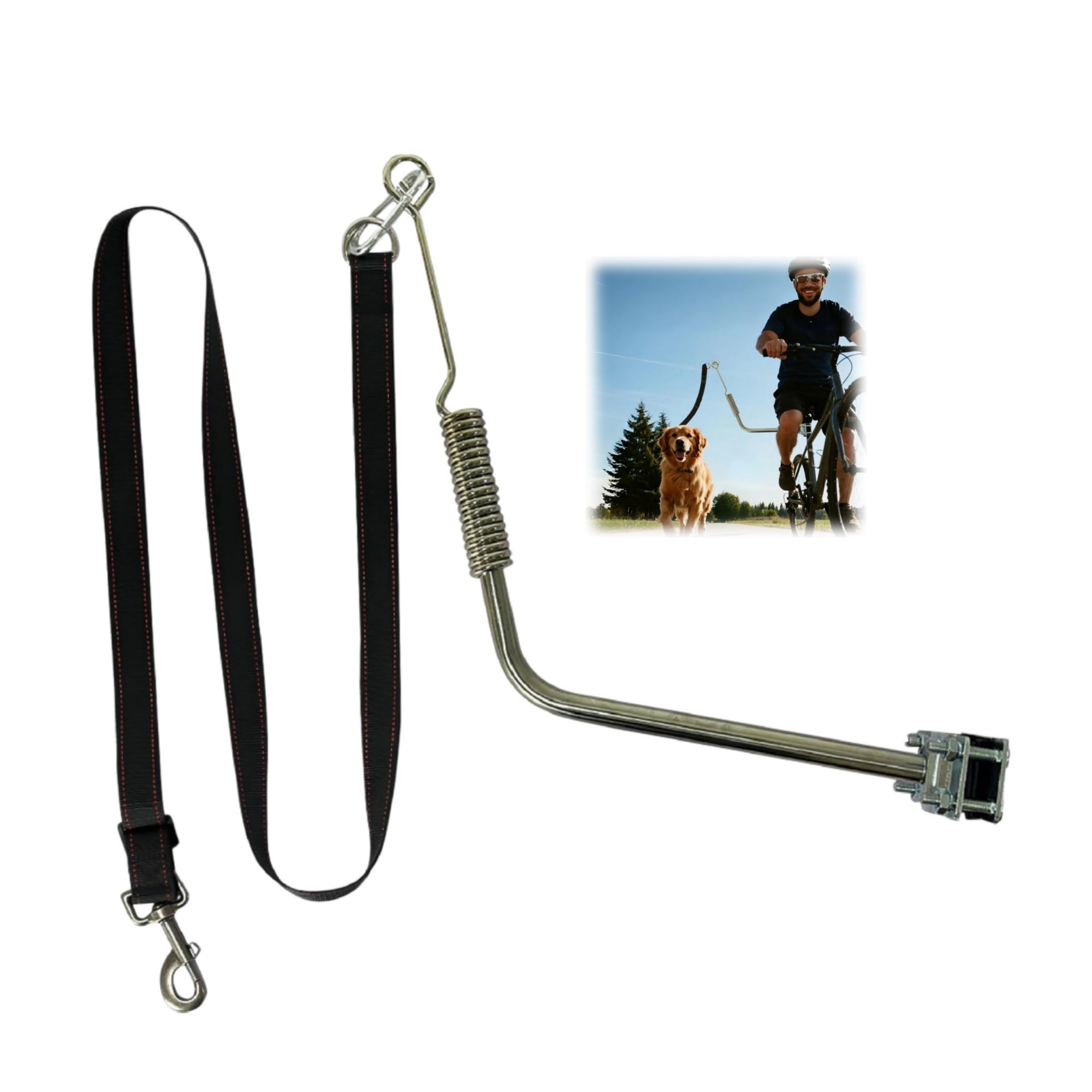 Correa para Bicicleta de Perro con amortiguación, Correa Manos Libres para Bicicleta, Correa Ajustable para Perro para Correr, Ciclismo, Paseo, Entrenamiento y Exterior