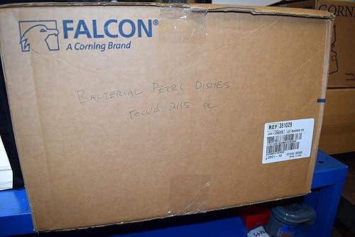 Corning Falcon 351029 - Plato de Petri bacteriológico de poliestireno, no tratada, estéril, 8.8 in de área de crecimiento celular (caja de 500)