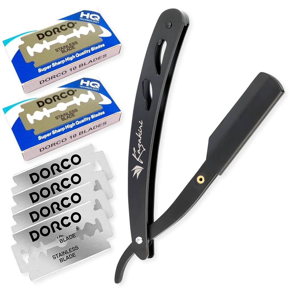 カミソリ 本体 替え刃20枚入り×2個 メンズ剃刀 プロ理容師が監修 カミソリ メンズ 替刃40刃(20枚)付き Kazakiri