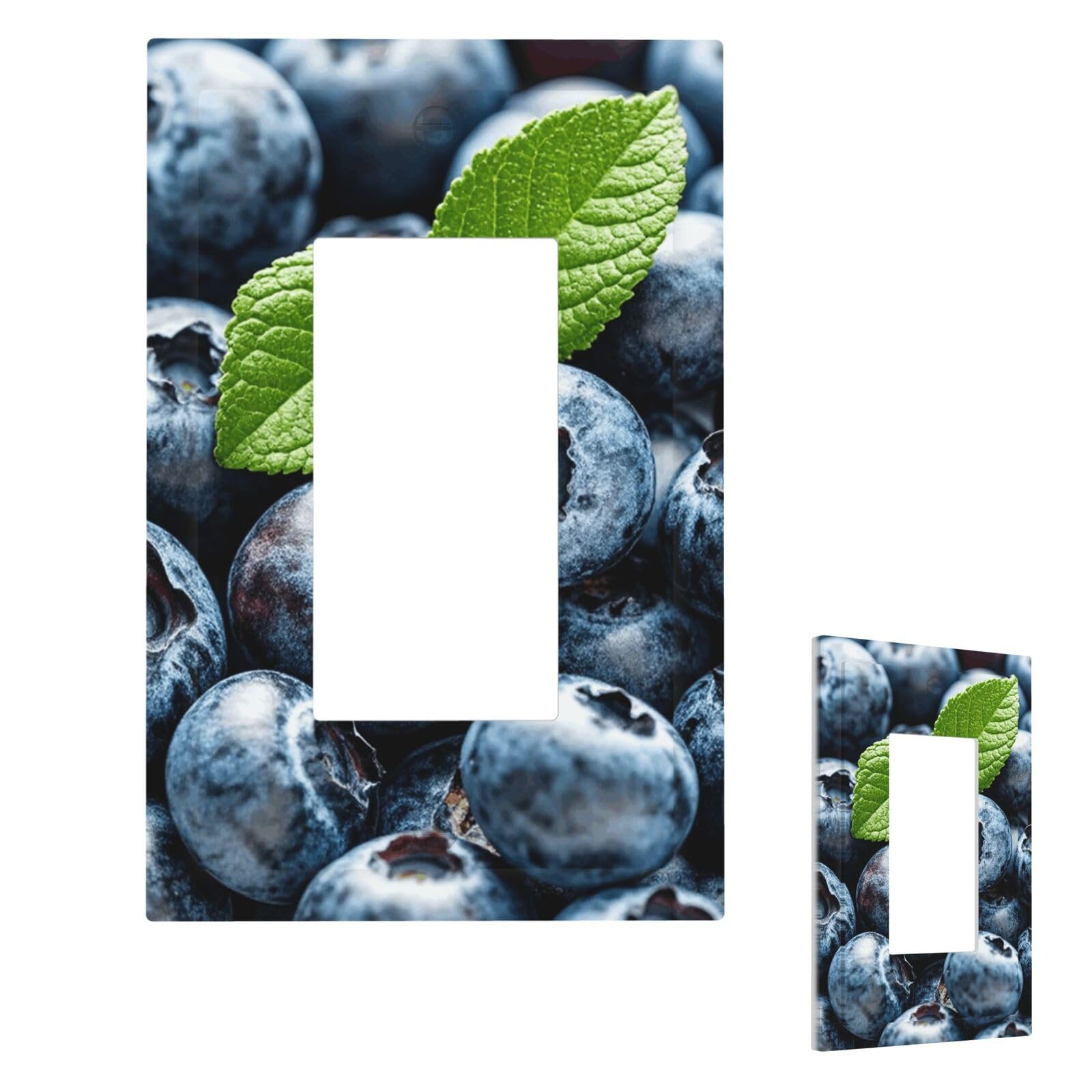 Fodpand Style U Light Switch Cover Delicious Blueberries Wall Plate 1 Gang Switch Plate Covers Decorative Outlet Cover Electrical Receptacle Faceplate For Bathroom Kitchen Decor Wall Plates 5" X 3"