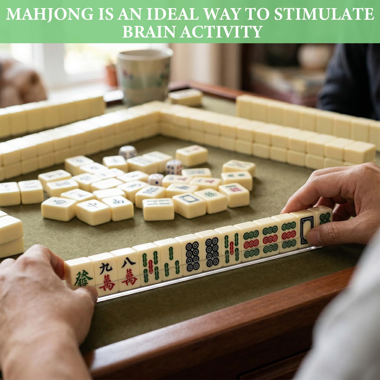 Mini Set Mahjong 24mm, Gioco da tavolo portatile tradizionale con 144 tessere, 4 supporti e 2 dadi, Gioco di viaggio compatto e di strategia per adulti (Rosa)