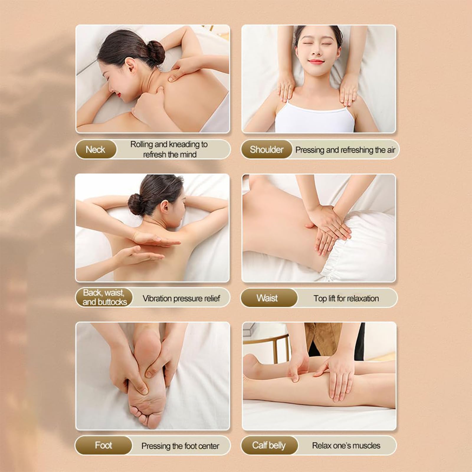 Materassino per Massaggio A Corpo Intero, Cuscino Riscaldante Pieghevole