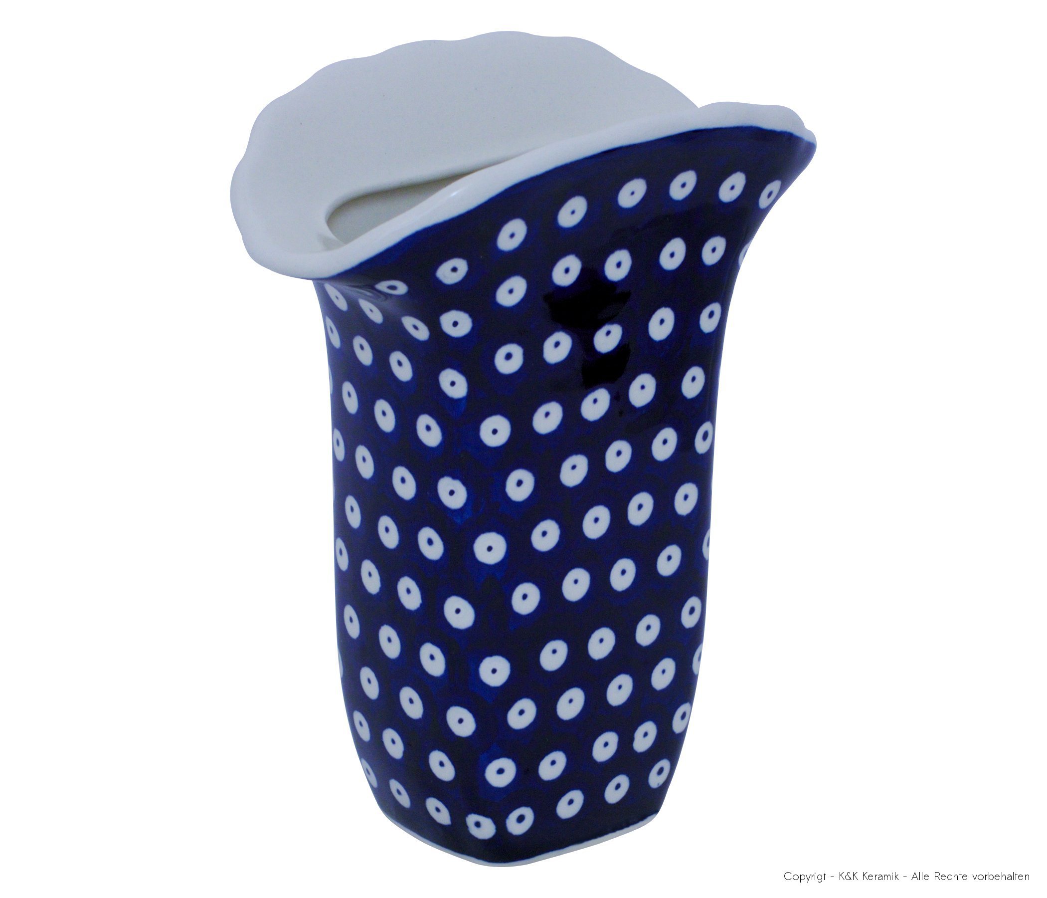 Boleslawiec Pottery Flower Vase, Original Bunzlauer Keramik, Decor 42