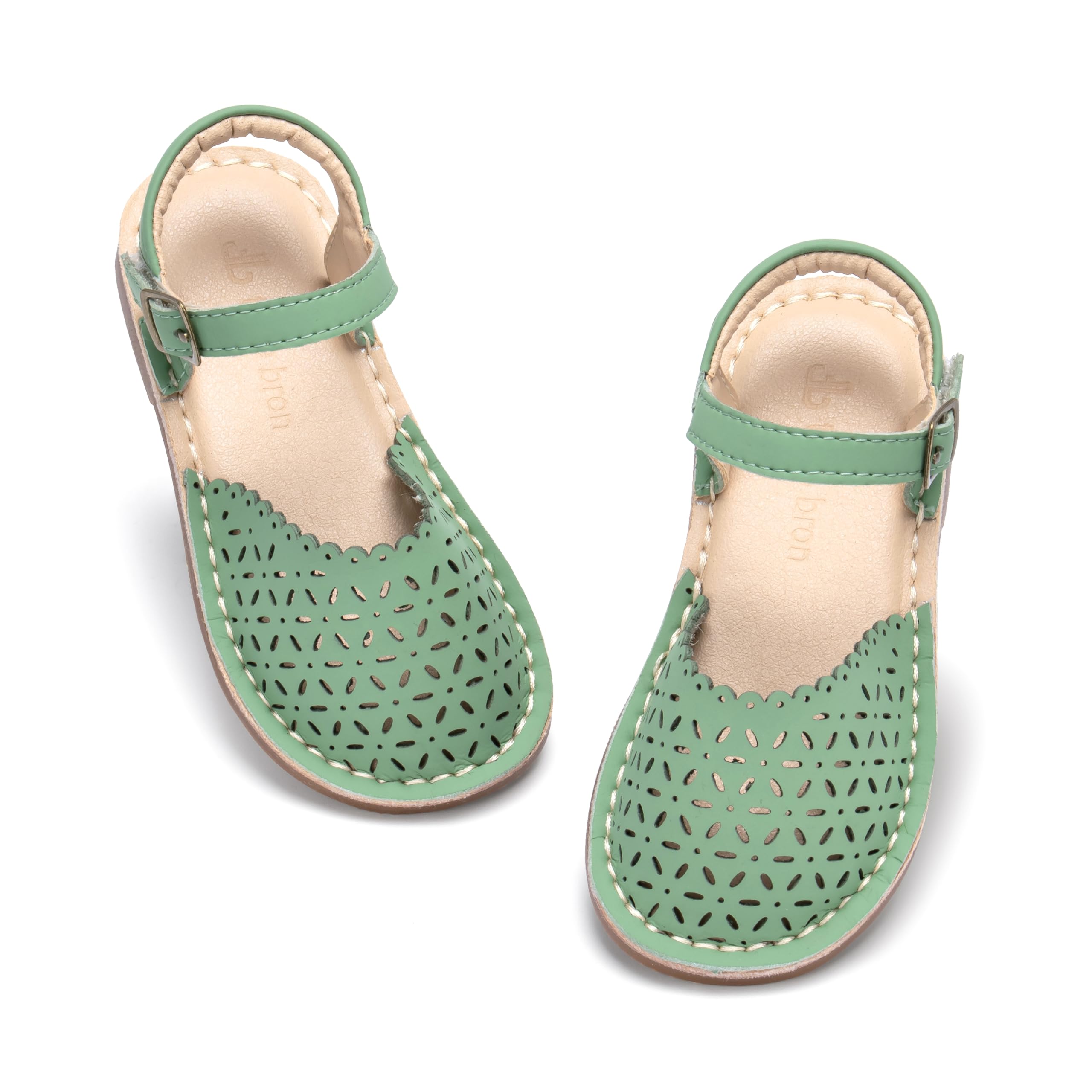 THEE BRON Toddler Girls Espadrilles Sandals Hollow Out Rustic Dress Shoes