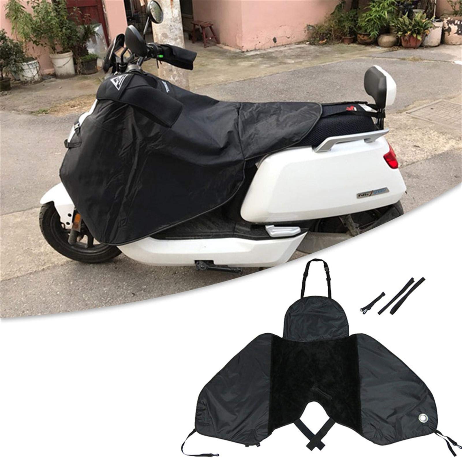 Tablier Genou, Velours imperméable à l'eau Couvre-Jambe Coupe-Vent Pare-Brise Scooter résistant à l'usure Couette Protection Jambe Chauavec Banélastique