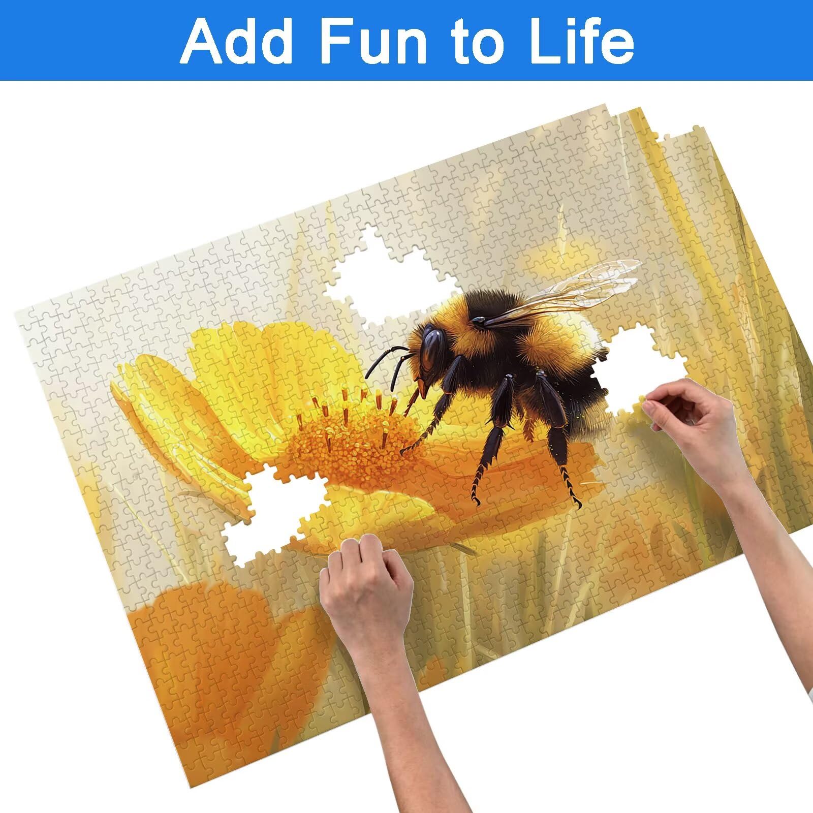 Puzzle 2000 Teile, Biene Puzzle 2000 Teile Erwachsene, Klassische Puzzles Blume, Holzpuzzle Erwachsene, Puzzlespiele für Die Ganze Familie, Geschenke für Frauen, Geschenke für Männer, Wanddeko, -9151