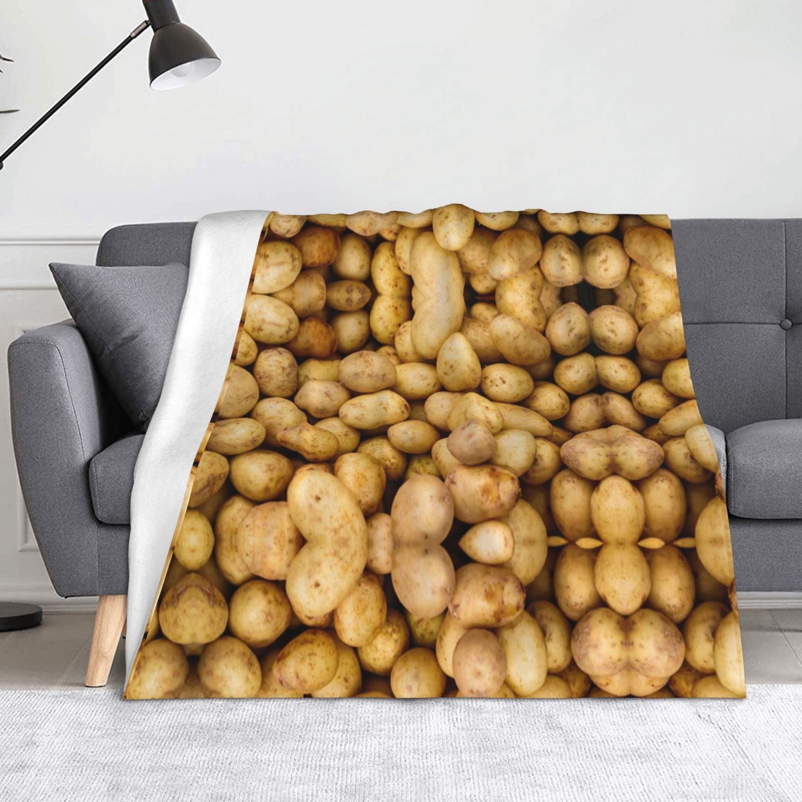 SiuSue Flanell-Decke Mit Terrasse-Motiv – Gemütliche Überwurfdecke Für Couch, Bett & Outdoor (127x152 Cm)