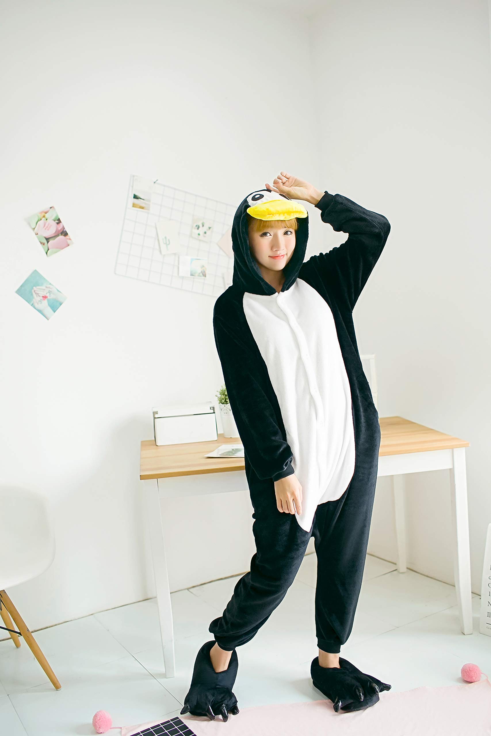 FunnyCos Adult Onesie Animal Pajamas Unisex Halloween Cosplay Costume Loungewear Penguin M, M (Fits Height 158-167cm) - Image 3