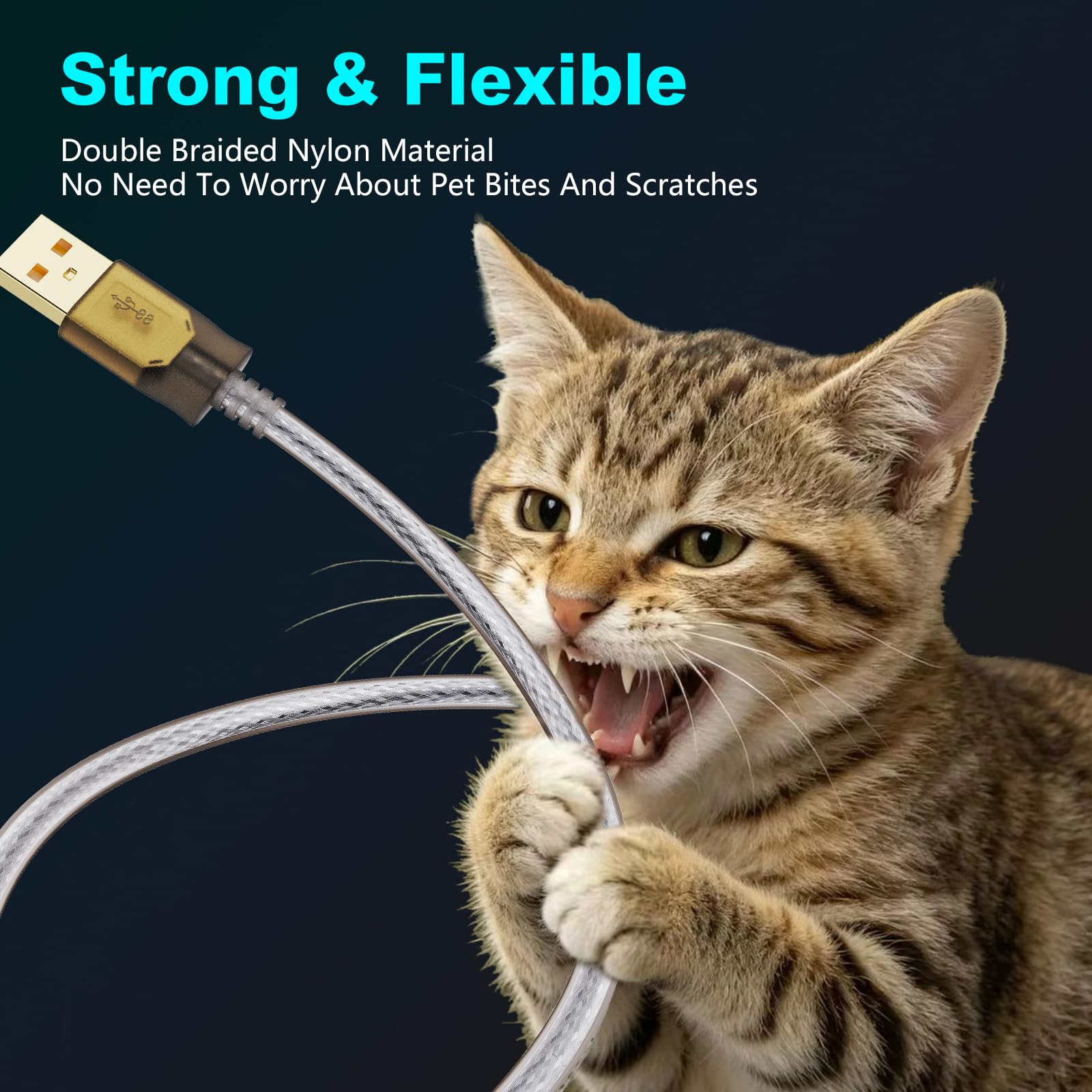 Printer Cable 30Ft,2.0 Printer Scanner Cable Cord USB Type A Male to B Male High Speed for HP, Canon, Lexmark,Dell, Xerox, Samsung etc(30 Ft/10M) — Amazon image 7