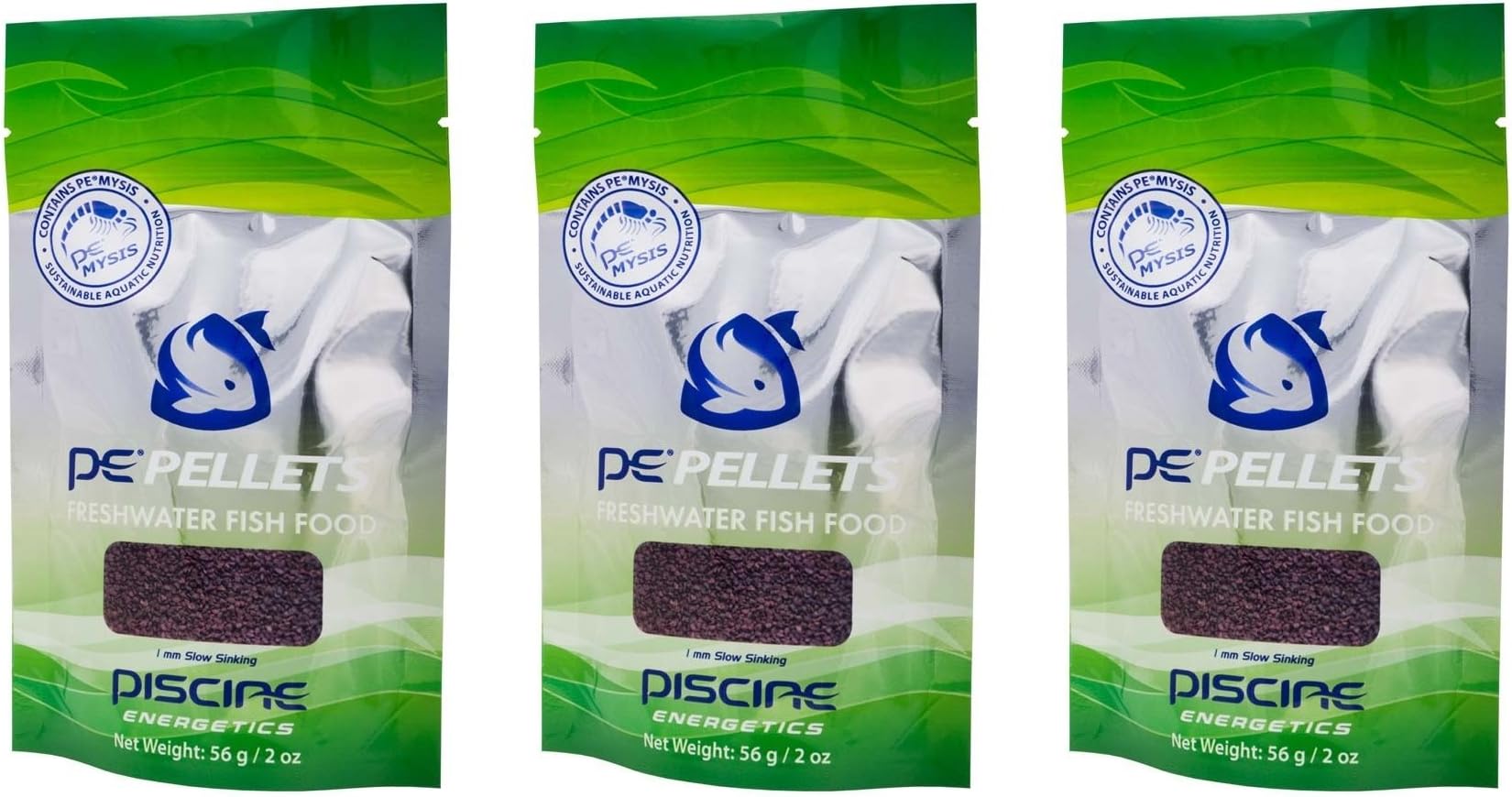 (3 Pack) Piscine Energetics 1MM PE Mysis Pellets Freshwater 56 Gram