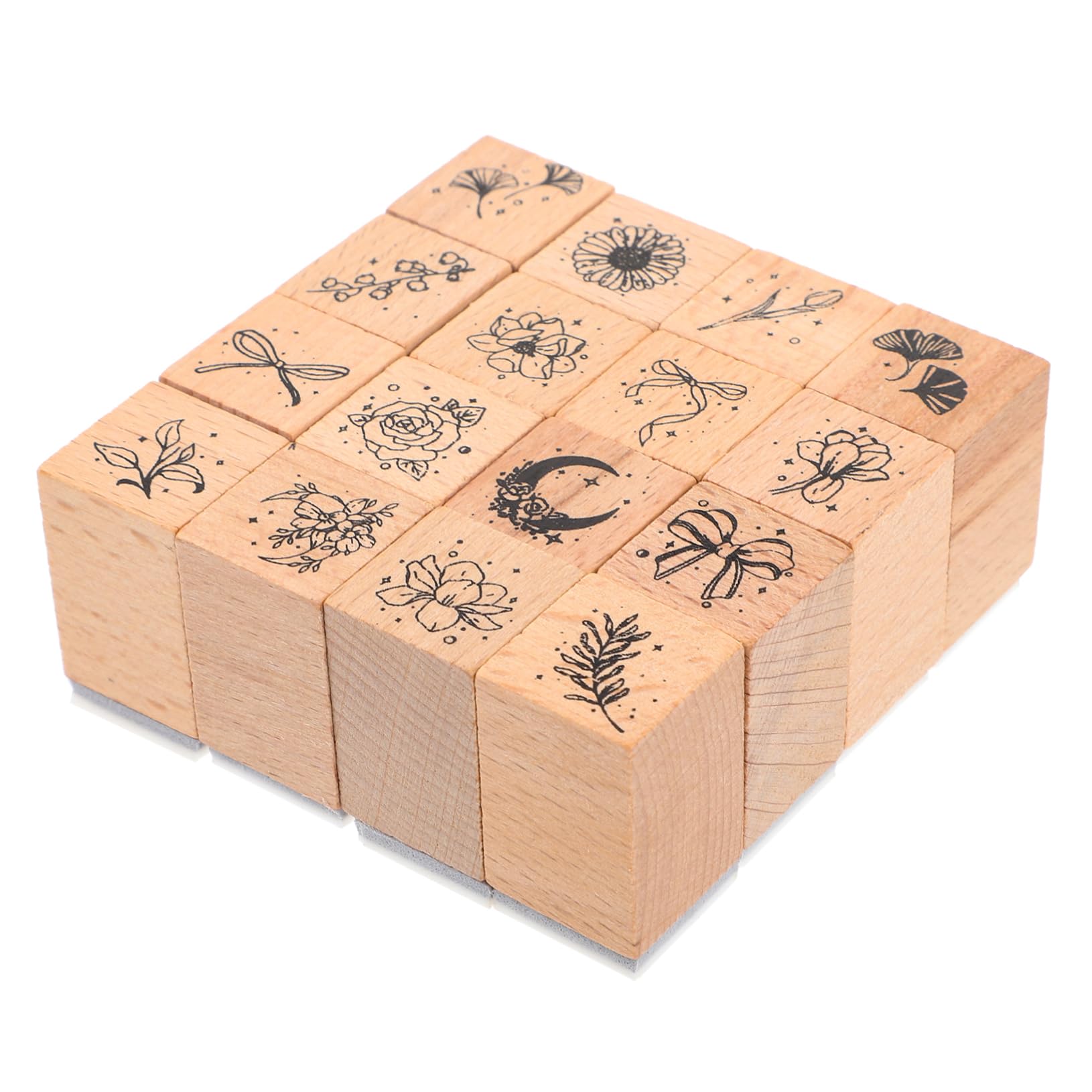 jojofuny 4 Set Timbri per Fiori Timbri Trasparenti Etichette Blocchi Decorativi per per per Scrapbooking per Lavoretti per Libri 16 Pezzi * 4