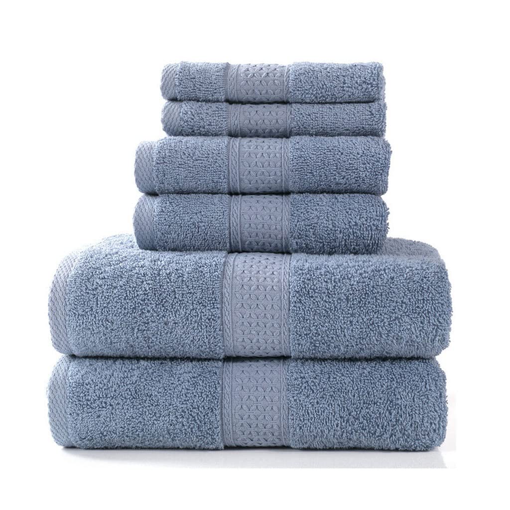 Cotton Bath Towel Set Soft and Super Absorbent Hand Towel Washcloth for Family Bathroom Set 6 Pieces Towel