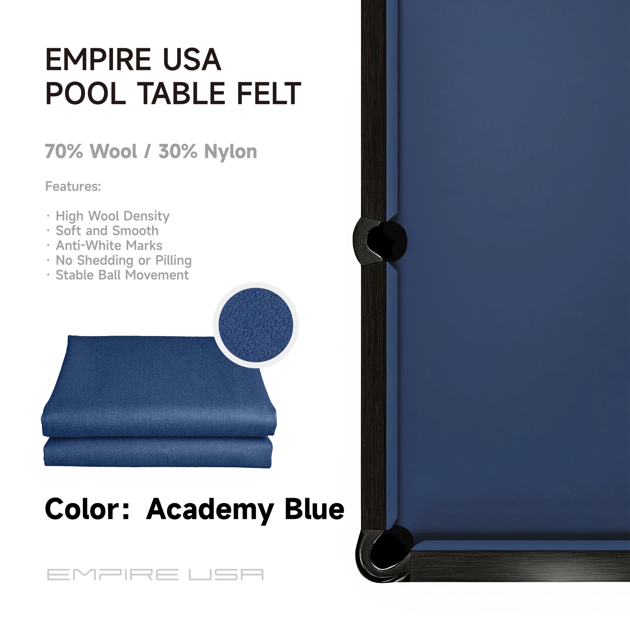 Empire USA Championship - Academy Blue Invitational Felt w/Teflon - 8ft