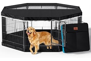 Indoor Outdoor Playpen | 24” H x 8 Panel Puppy Playpen for Small Dogs