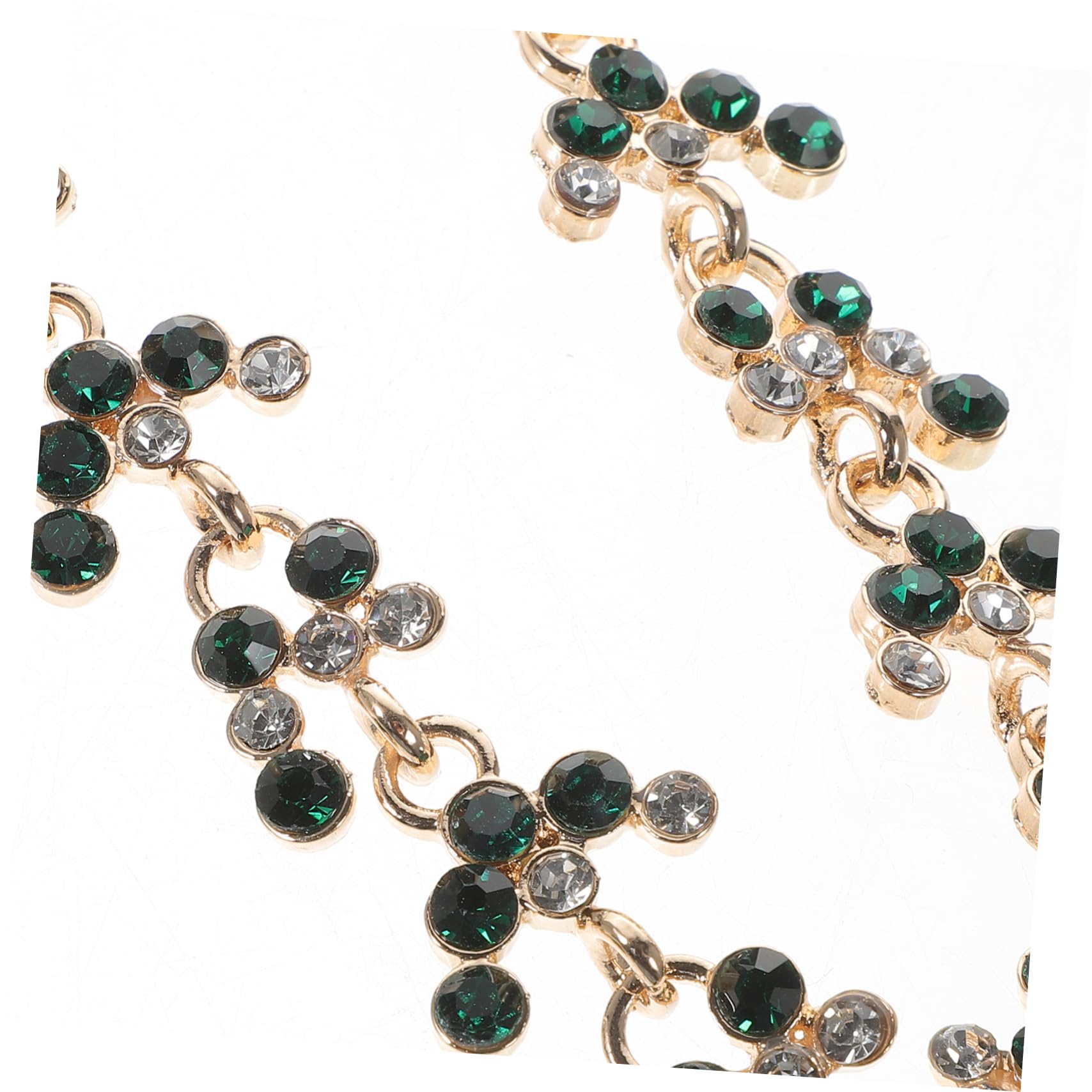 Elegant Bride Vintage Crown Choker Colliers pour Femme Kit de Bijoux Kit de fête Costumes Accessoires Verts