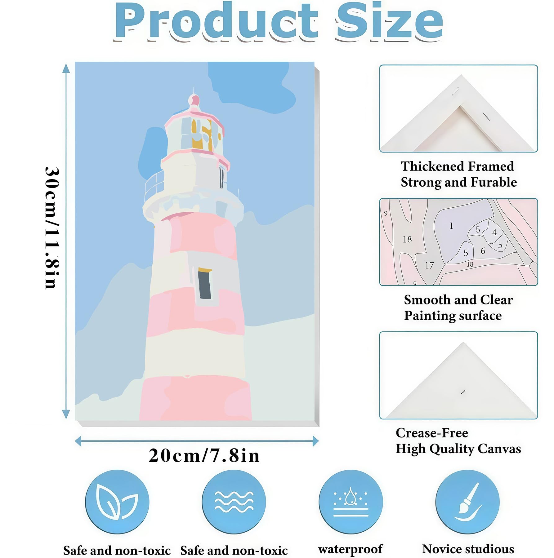 Paint by Numbers Kits - 3 Pack with Frame & Easel -4