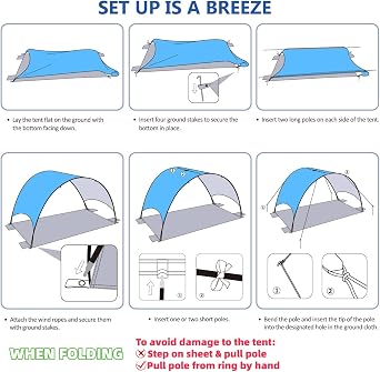 2026 Upgrade Beach Umbrella with UPF 50+ UV Protection – Compact & Portable Beach Tent Canopy with 360° Ventilation, Wind Ropes & Stakes – Family, Travel, Backyard, Park Shade