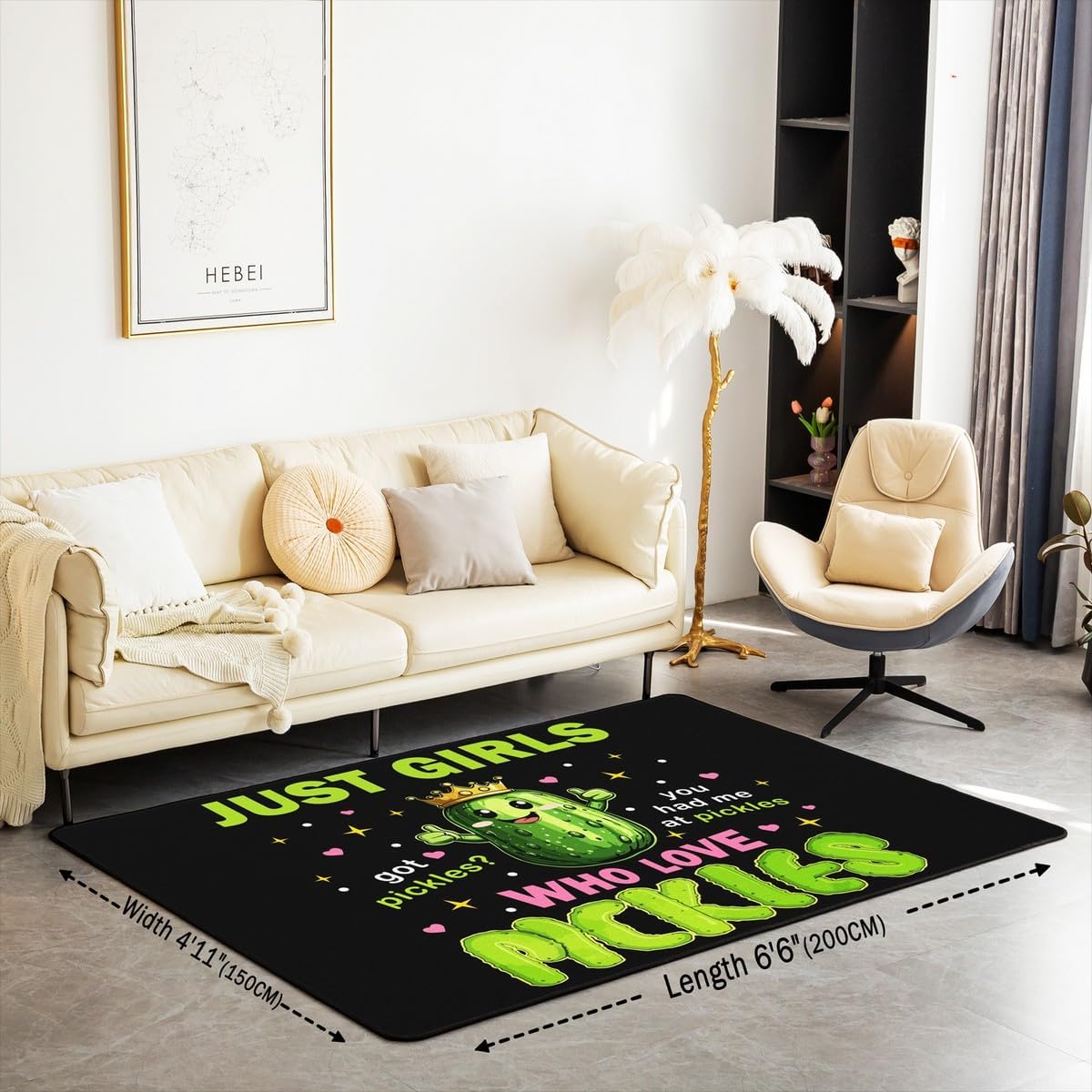 Cartoon Pickles Cucumber Kids Bath Mats,Pickled Vegetable Fruits Mats Rugs for Girls Boys,Western Food Modern Cute Bath Carpets,Black Green Bath Rugs,Absorbent Floor Mats,3'x5'